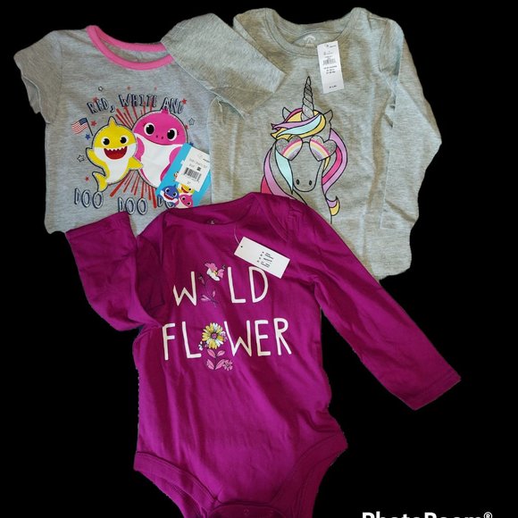 Other - Lot of 3 Girl's Clothes Onesie, Shirts Size 18-24 Months